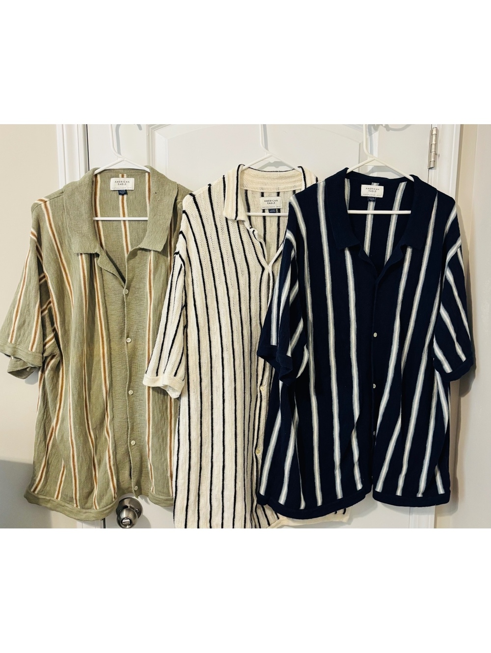 American Eagle Knit Button-Up Shirts - 3 Pack